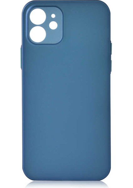 iPhone 12 Uyumlu ​​​​effx Slims Kapak-Saks Mavi