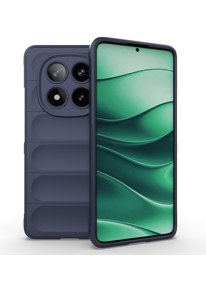 Redmi Note 14 5g Kılıf Esnek Tpu Oyuklu Arka Yüzey Tasarımlı Effx Etnik Silikon Kapak - Lacivert