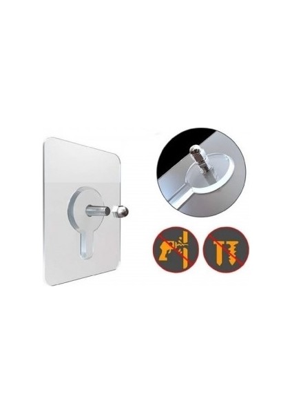 4 ADET Kendinden Yapışkanlı Çok Amaçlı Şeffaf Banyo Mutfak Askı Tablo Saat Raf Asma Aparatı indirimleri