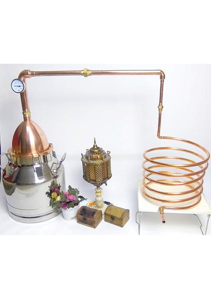 20 Litre Bakır Kubbe Kapak Klasik Imbik Damıtma Sistemi