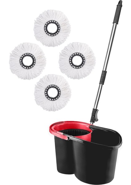 4'lü Mikrofiber Mop Temizlik Seti, Pratik ve Hızlı Kullanım