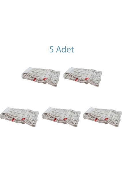 Yumuşak Pamuklu Islak Mop Paspas Başlığı, 25 Cm, 500 G, Beyaz, 5'li Paket fiyatları