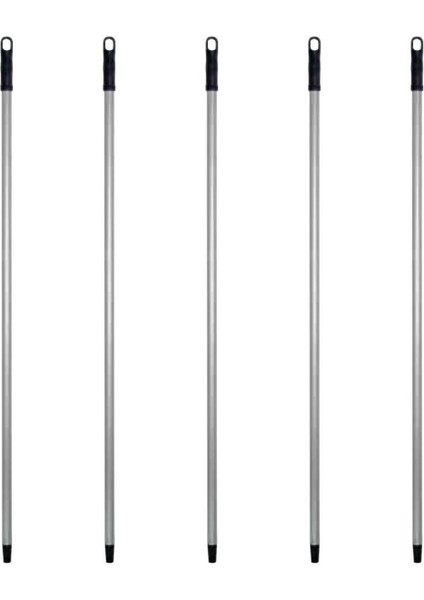 Gri Metal Vidalı Fırça Faraş Süpürge Sapı 120 Cm, 5 Adet