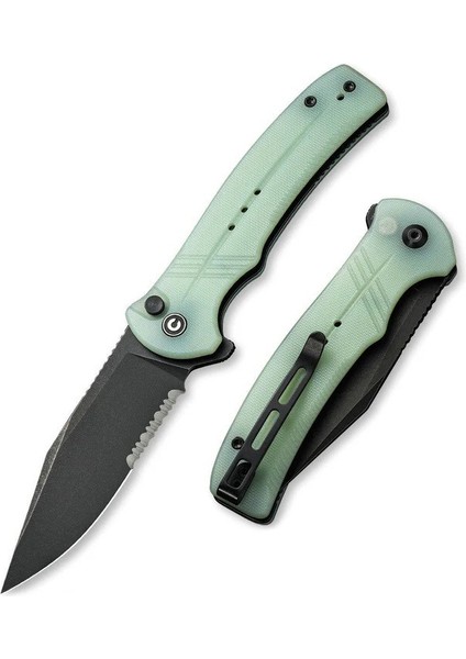 Cogent Flipper & Button Lock Knife Blackwashed Serrated Naturel G10 Handle Çakı fiyatları
