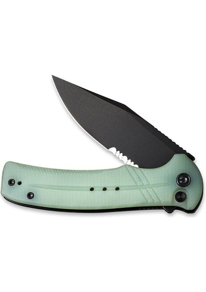 Cogent Flipper & Button Lock Knife Blackwashed Serrated Naturel G10 Handle Çakı fırsatları