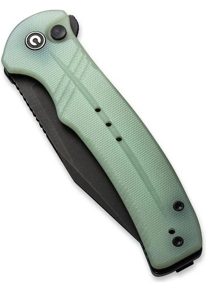 Cogent Flipper & Button Lock Knife Blackwashed Serrated Naturel G10 Handle Çakı indirimleri