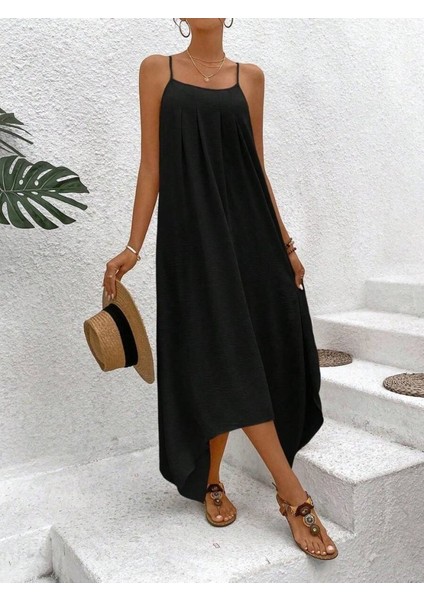 Kadın Ip Askılı V Yakalı Asimetrik Detaylı Aerobin Elbise fiyatları