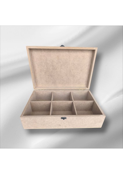 Ahşap Boyanabilir 6 Bölmeli Saat-Takı-Aksesuar-Dekoratif Çok Amaçlı Kutu modelleri