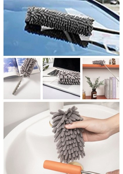 Teleskopik 3'lü Çok Fonksiyonlu Mop ve Toz Alma Temizlik Seti modelleri