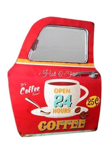 Dekoratif Coffee Temalı Kırmızı Araba Kapısı Ayna Hediyelik modelleri