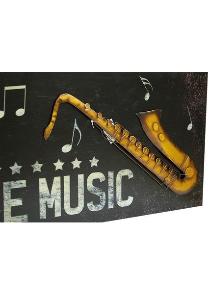 Pano Saksafon Vintage Müzik Temalı Dekoratif Hediyelik fiyatları