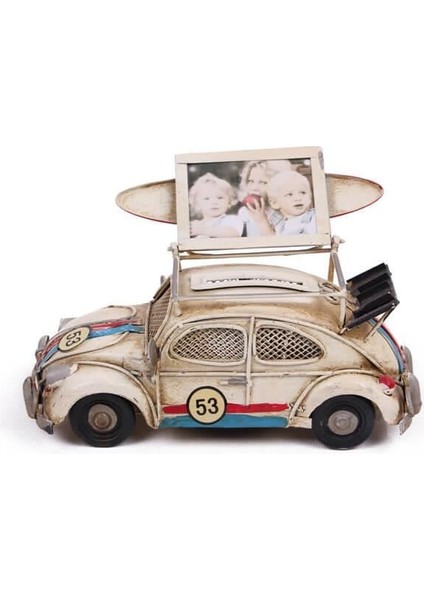 Dekoratif Metal Araba Çerçeveli ve Kumbaralı Hediyelik