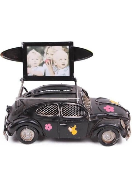 Dekoratif Metal Araba Çerçeveli ve Kumbaralı Vosvos Hediyelik