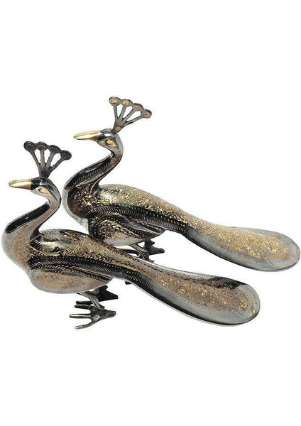 Tavuskuşu 2'li Set Biblo Pirinç Dekoratif Hediyelik fiyatları