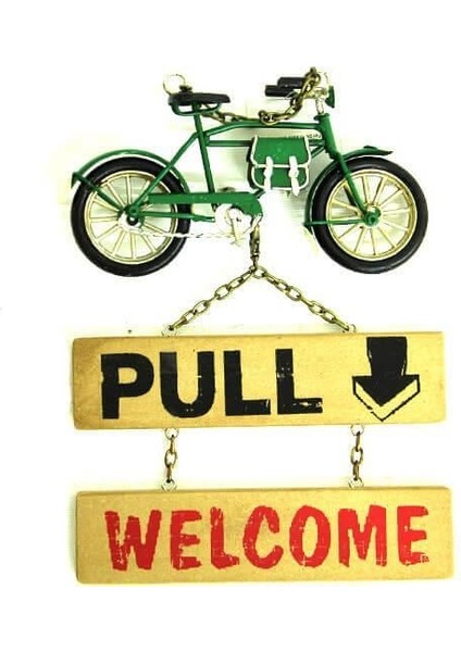 Dekoratif Metal Kapı Yazısı Bisiklet Vintage Dekoratif Hediyelik