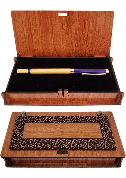 Lacivert Kalem Kutulu Dekoratif Hediyelik