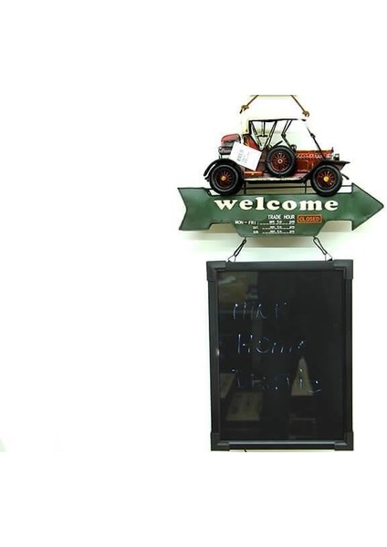 Dekoratif Metal Yazı Tahtası Tabela Okul Tahtası LED Işıklı