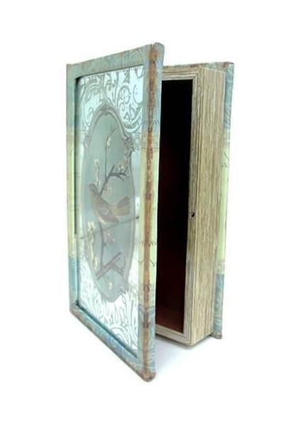 Kutu Kitap Aynalı Dalda Kuş Kitap Kutusu Dekoratif Hediyleik indirimleri