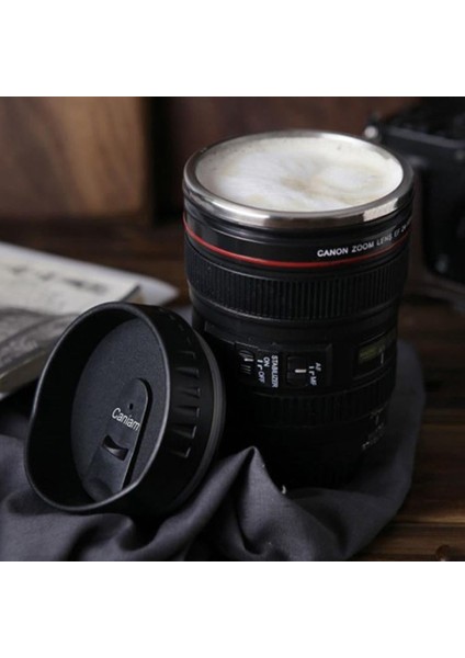 Çelik Objektif Lens Tasarımlı Kupa Bardak Dekoratif Hediyelik fiyatları