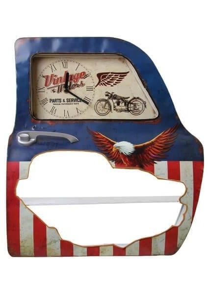 Dekoratif Usa Temalı Mavi Araba Kapısı Araba Kapısı Duvar Rafı