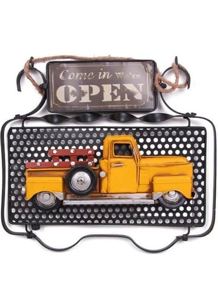 Dekoratif Metal Kapı Yazısı Kamyon Dekorlu Vintage Hediyelik