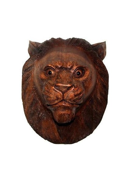 Dekoratif 30CM Ahşap Aslan Kafası Hediyelik