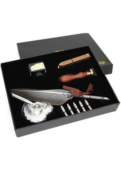 Divit Hokka Mühür ve Tüylü Kalem Seti Hediyelik