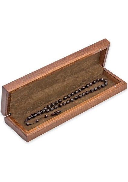 Gümüş Çiçek Desenli Ahşap Tesbih Kutusu indirimleri