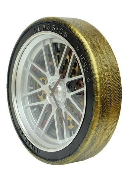 Saat Çarklı Jant Modeli Duvar Saati Dekoratif Ev Ofis Hediyelik modelleri