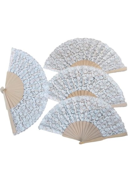 Ahşap Dantelli Yelpaze Beyaz Renk 12 Adet fiyatları