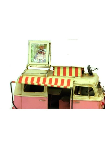 Dekoratif Metal Minibüs Çerçeveli ve Tenteli Vintage Hediyelik fırsatları
