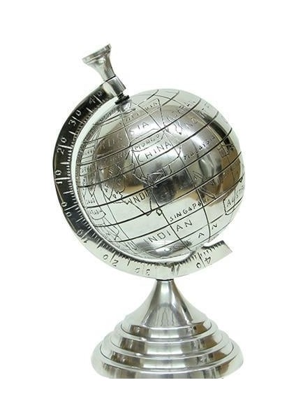 Yerküre Dünya Nikel Biblo Dekoratif Hediyelik