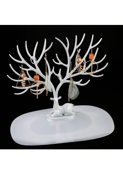 Beyaz Geyik Tasarımlı Takı Mücevher Standı modelleri