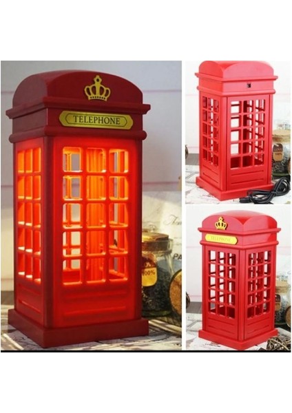 Dekoratif Dokunmatik Telefon Kulübeli Masa Lambası