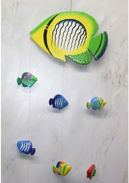 Ahşap Balıklı Rüzgar Çanı