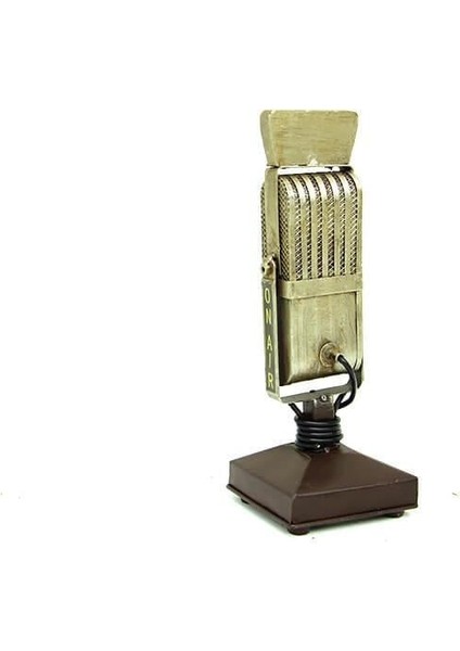 Dekoratif Metal Mikrofon Obje Biblo Vintage Hediyelik modelleri