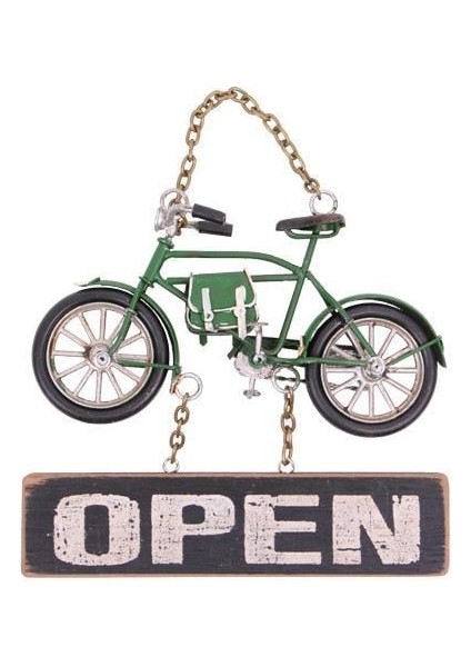 Dekoratif Metal Kapı Yazısı Bisiklet Vintage Hediyelik