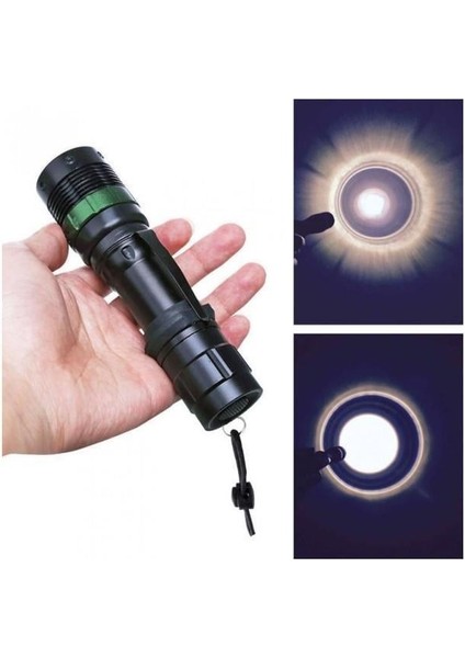 Zoomlu Oto Pc Şarjlı El Feneri Kamp Lamba