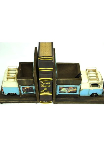 Dekoratif Metal Minibüs Kitap Tutucu Kalemlik Çerçeve Hediyelik modelleri