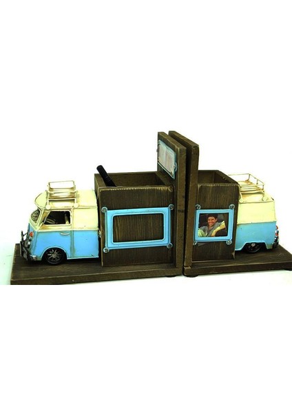 Dekoratif Metal Minibüs Kitap Tutucu Kalemlik Çerçeve Hediyelik indirimleri