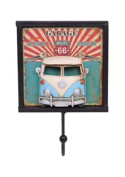 Dekoratif Metal Askı Minibüs Dekorlu Retro Askılık Hediyelik