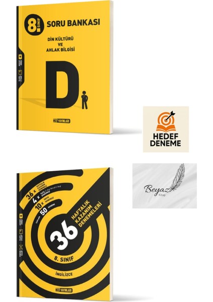 Hız 8.sınıf Din Kültürü ve Ahlak Bilgisi Soru Bankası 36 Haftalık Ingilizce Denemeleri Hedef Deneme