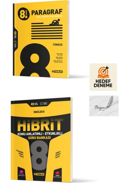 Hız 8.sınıf Paragraf Soru Bankası Hibrit Ingilizce Konu Anlatımlı Soru Bankası Hedef Deneme