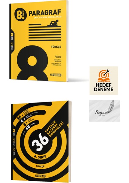 Hız 8.sınıf Paragraf Soru Bankası 36 Haftalık Türkçe Denemeleri Hedef Deneme