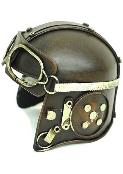 Dekoratif Metal Pilot Kaskı Biblo Vintage Dekoratif Hediyelik