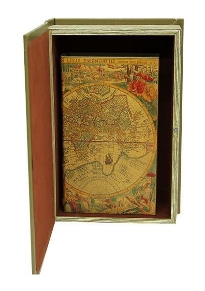 Kutu Kitap Harita 2'li Set Dekoratif Hediyelik modelleri