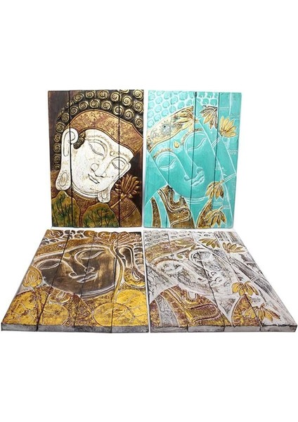 Duvara Asmalı Ahşap Buda Pano