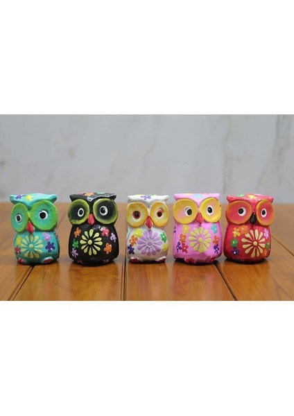 Ahşap 5'li Baykuş Seti