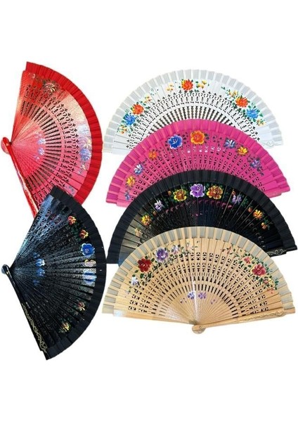 Bambu Yelpaze Karışık Renk 12 Adet