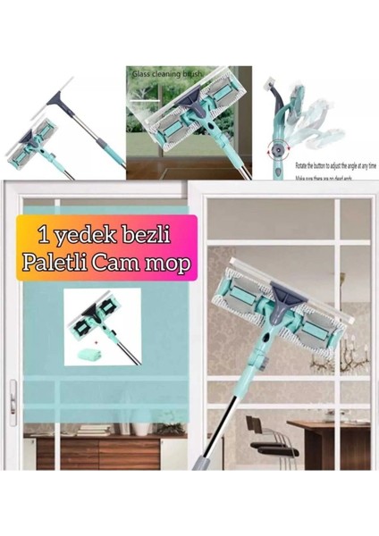 Su Yeşili Mikrofiber Cam Temizleme Seti, Yedek Bezli, Çekçekli Aparat fırsatları